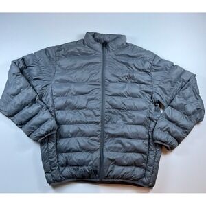 Callaway Mens XL Gray Quilted Soft Puffer Jacket Full Zip Golf Outerwear Coat